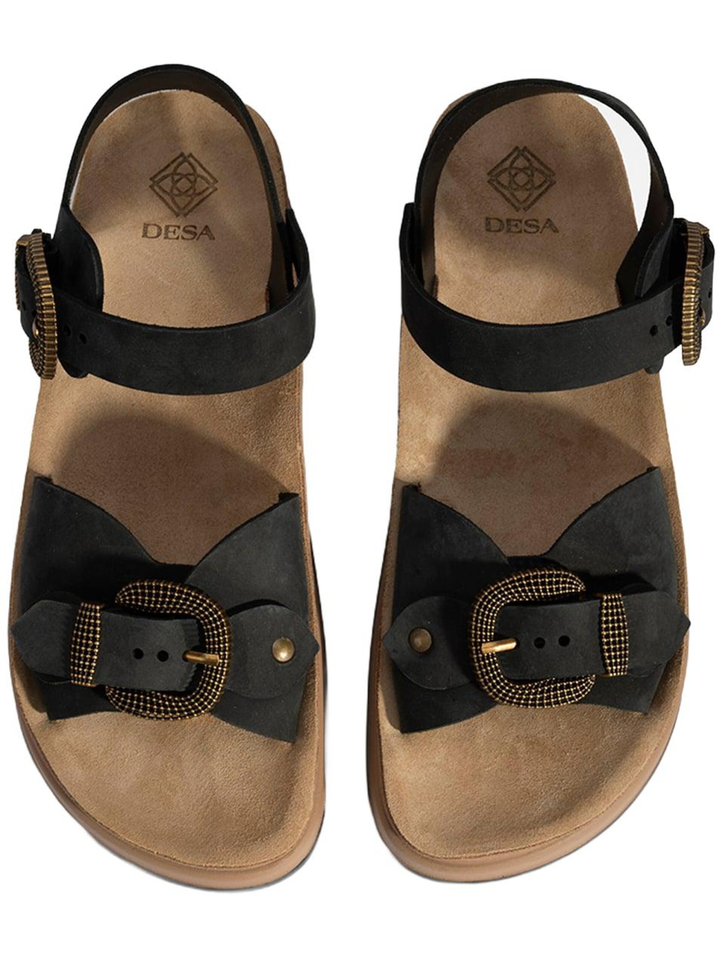 Desa Sandals 'Keilsandalen' in Black