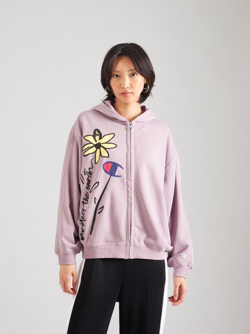 Champion Authentic Athletic Apparel Zip-Up Hoodie in Pink: front