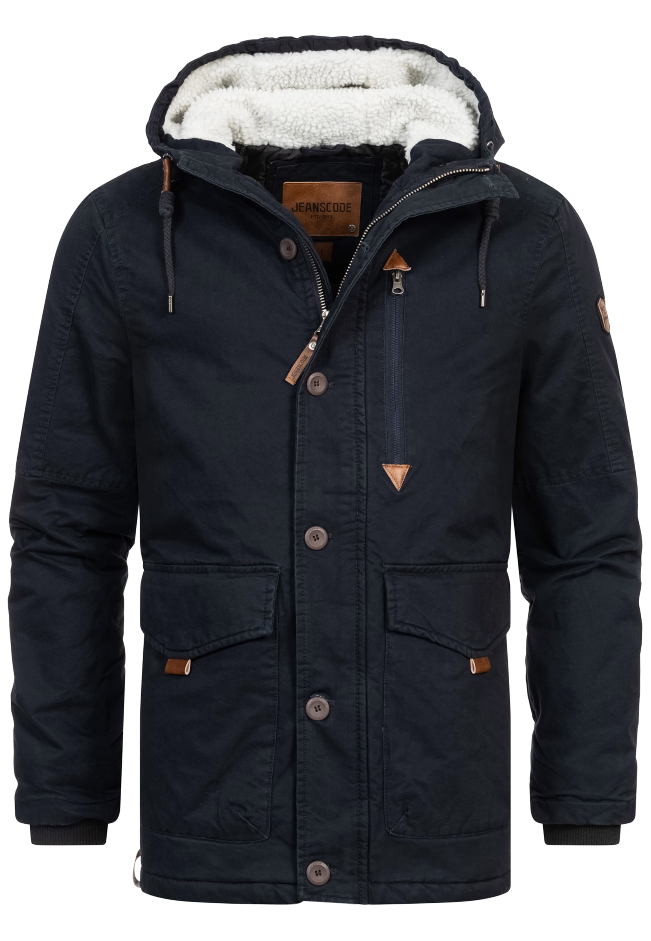 INDICODE JEANS Winterjacke ' Crossing ' in Schwarz: Vorderseite