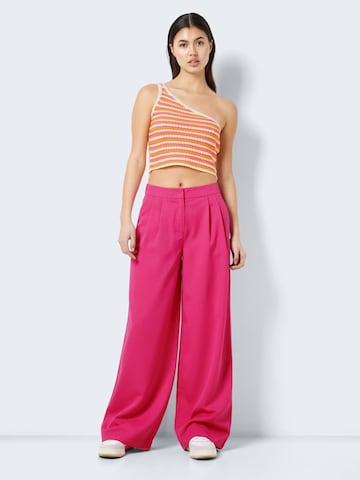 Noisy may Wide leg Pleat-Front Pants 'Jamie' in Pink