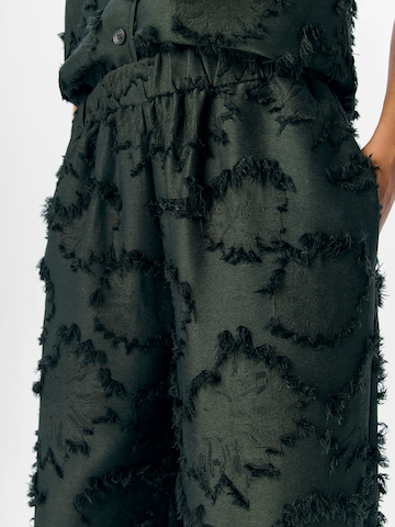 OBJECT Wide leg Trousers 'OBJBLAIR' in Grey