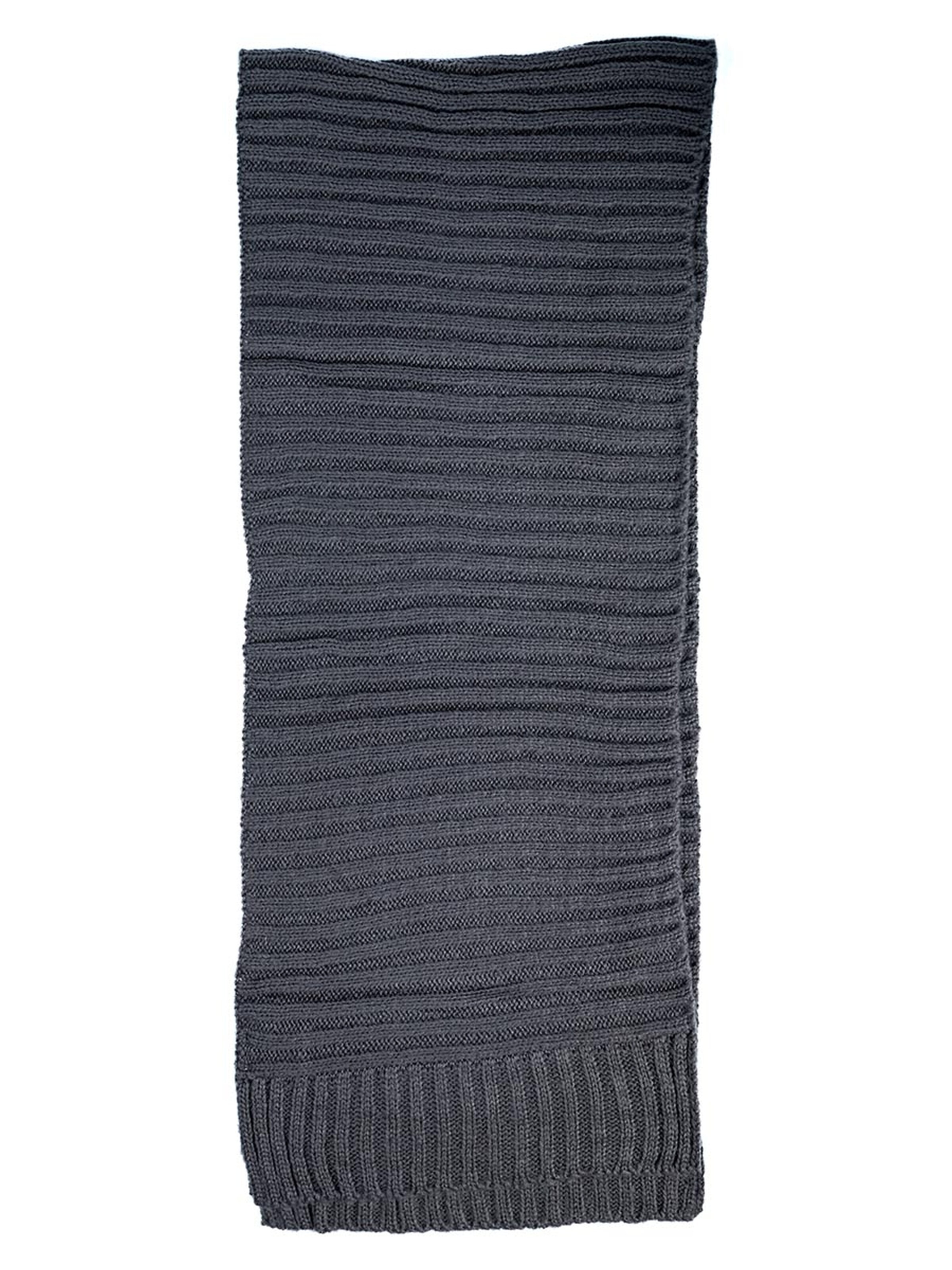 Passigatti Wrap 'Wolliger Strickschal gerippt' in Grey