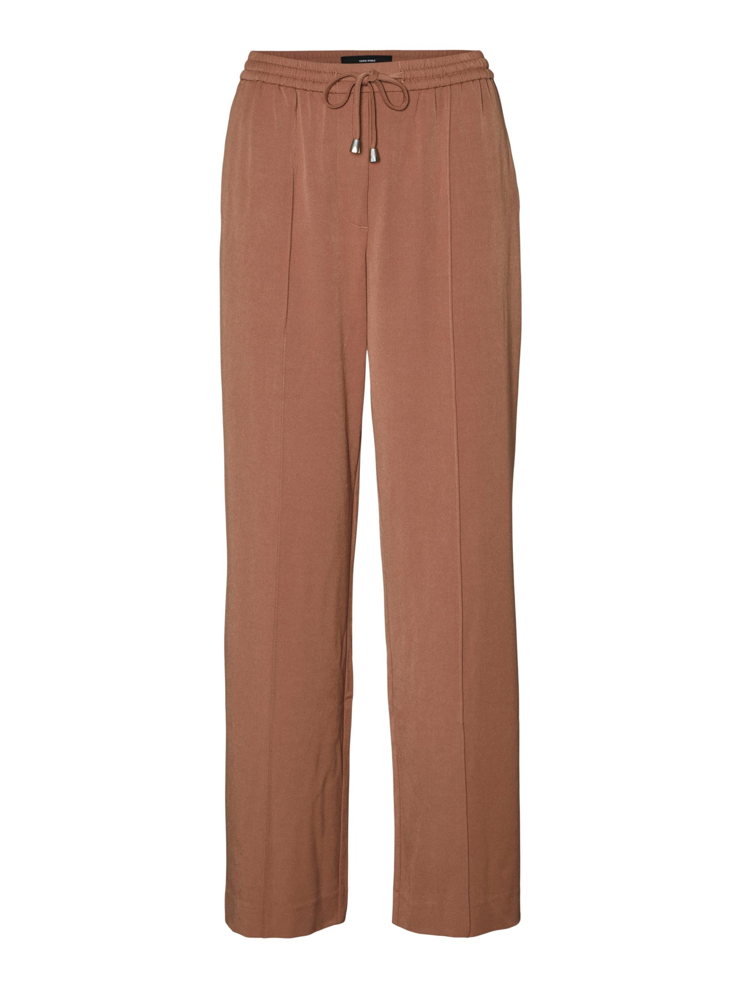 VERO MODA Regular Trousers in Brown: front