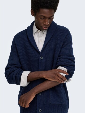 Only & Sons Knit cardigan 'ONSSKY' in Blue