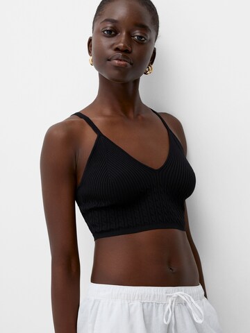 Tops en tricot Bershka en noir