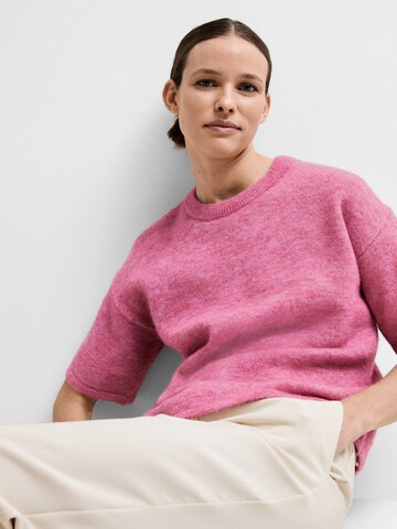 Pull-over 'MALINE-LILIANA' SELECTED FEMME en rose