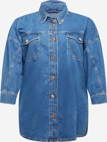 River Island Plus Blousejurk 'Delano' in Blauw: voorkant