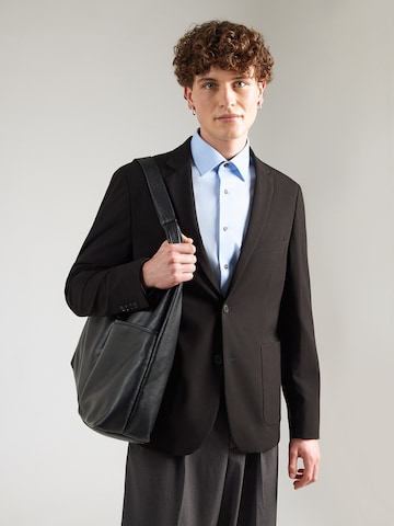 Lindbergh Klasický střih Sako 'Superflex' – černá: přední strana