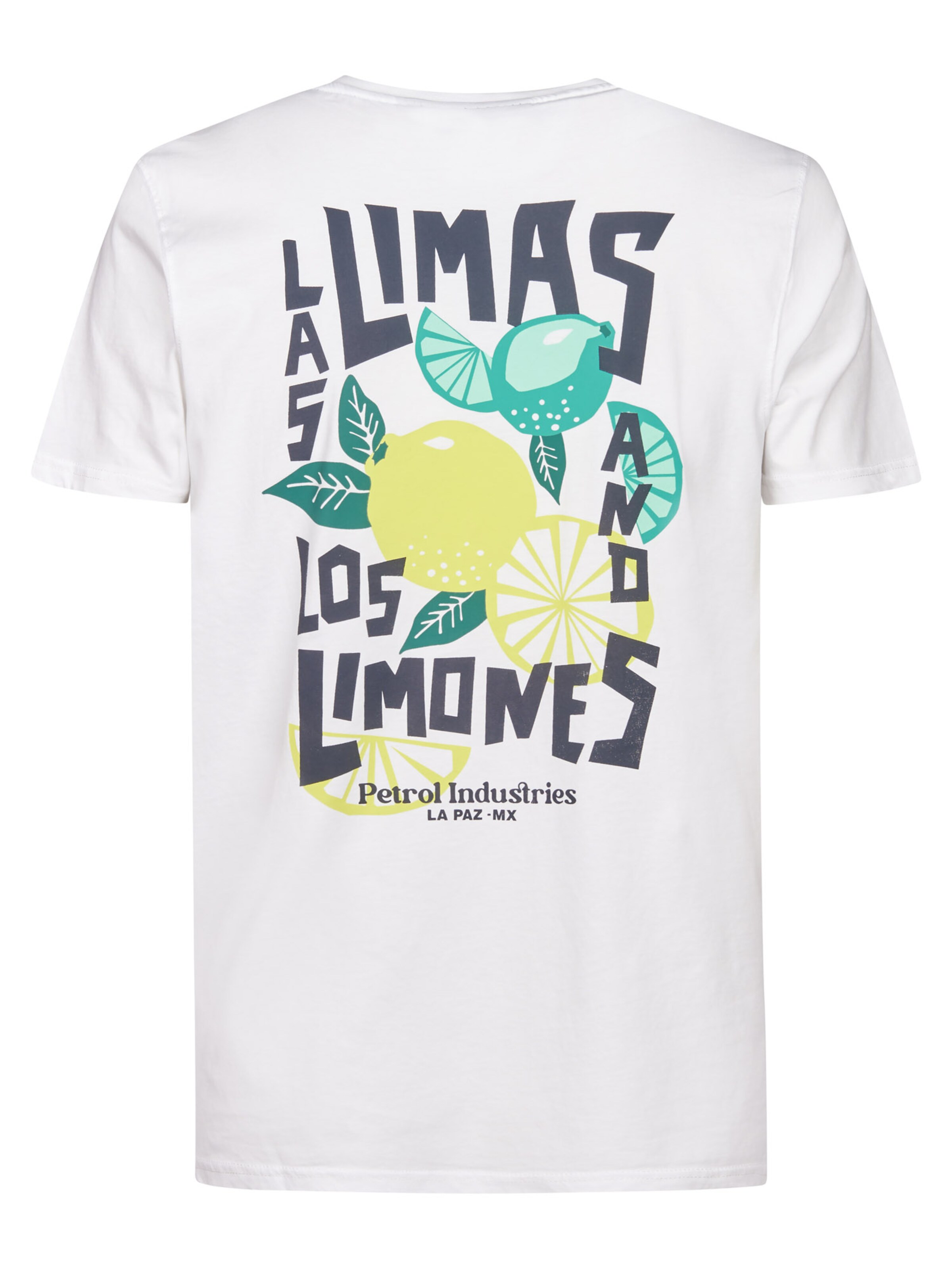 Petrol Industries Shirt 'CosmosAzul' in Wit: voorkant