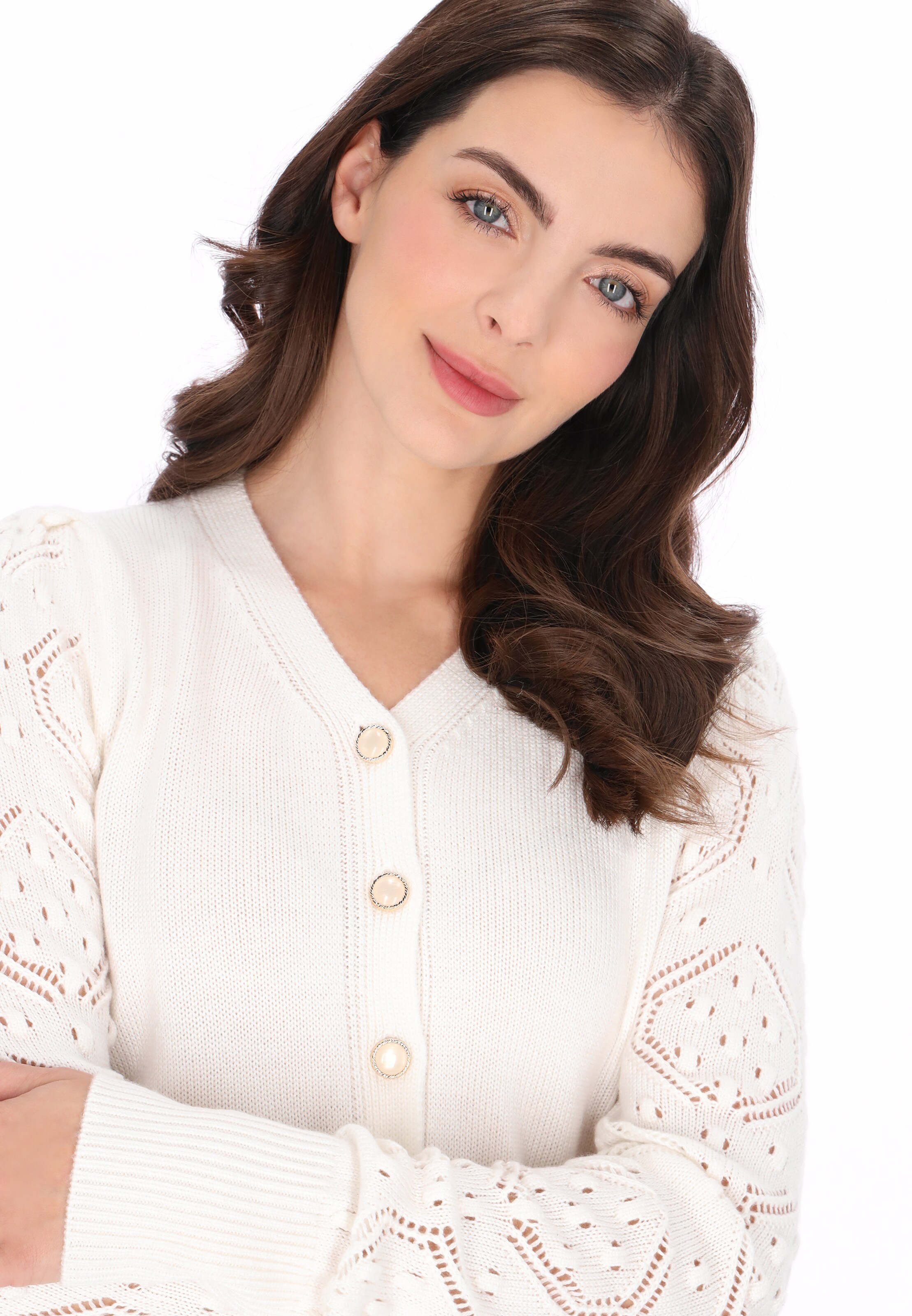 Usha - Casaco de malha em branco