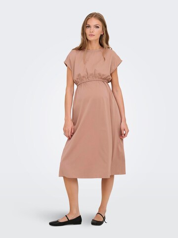 Only Maternity Dress in Brown: front