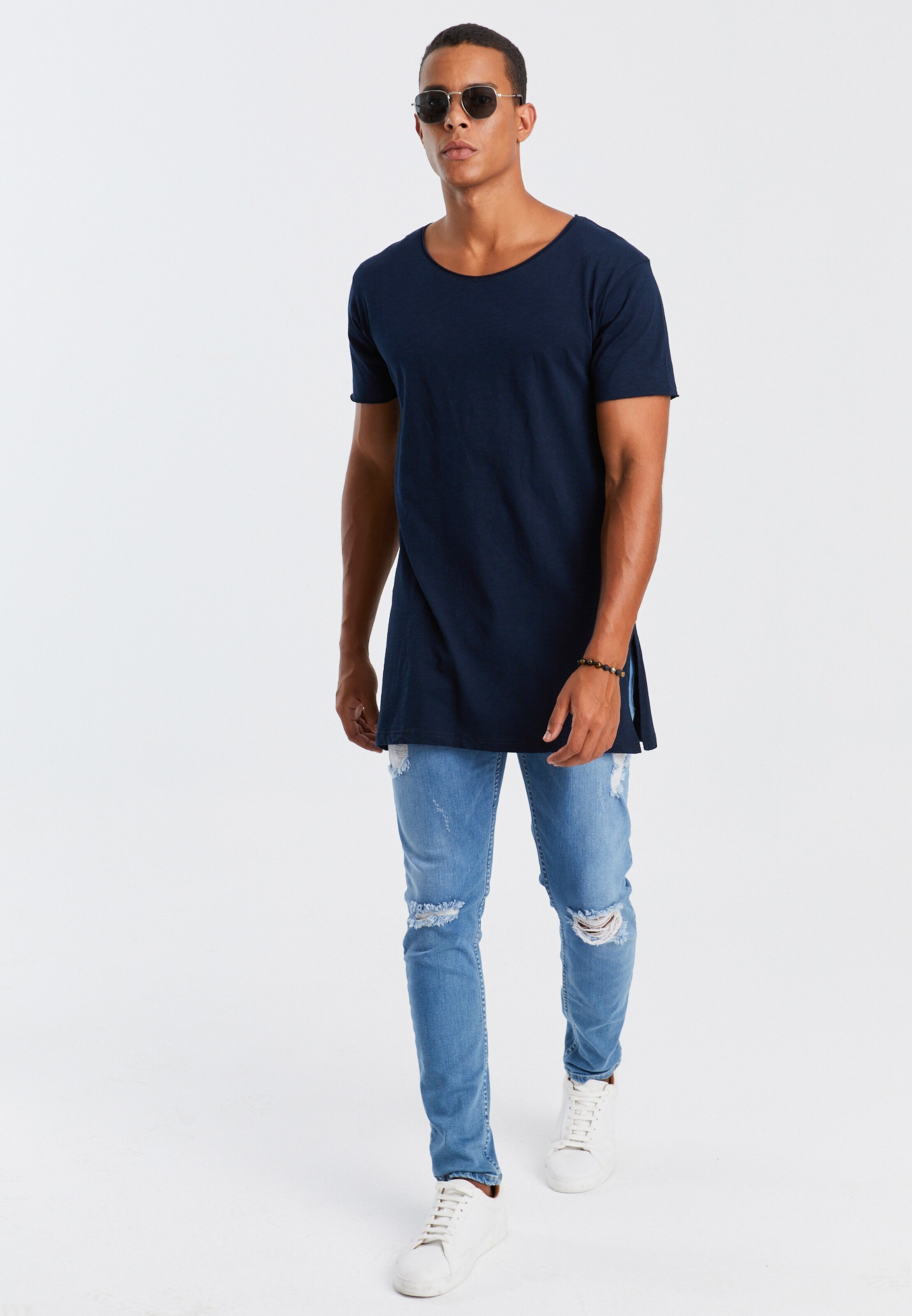 Männer Shirts Leif Nelson T-Shirt Rundhals in Dunkelblau - ZG67191 Männer Shirts Leif Nelson T-Shirt Rundhals in Dunkelblau - ZG67191