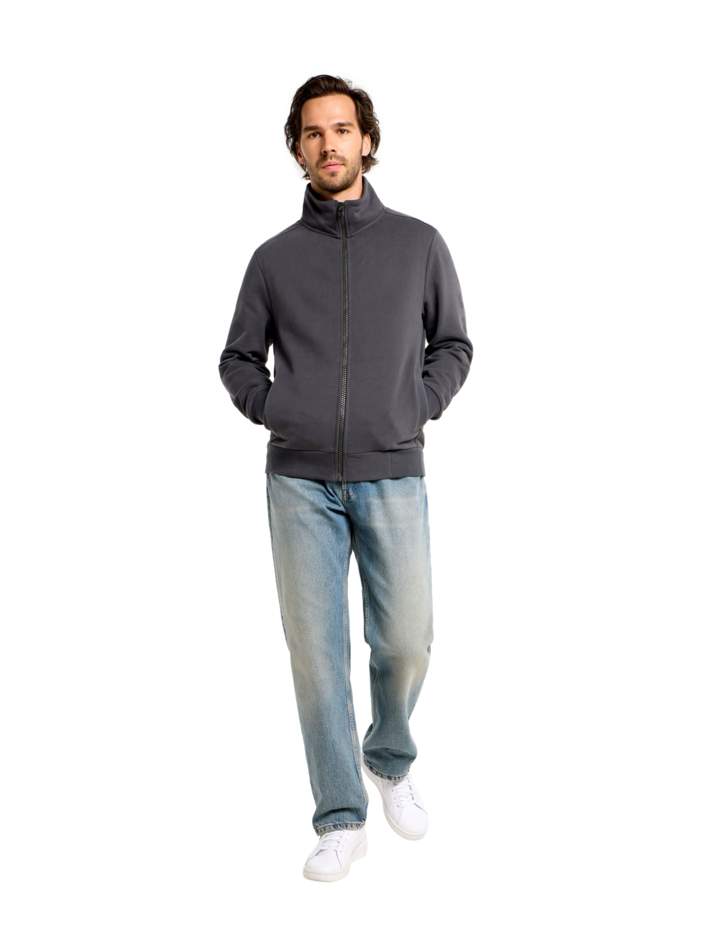 Elbsand Sweat jacket 'Levin' in Grey