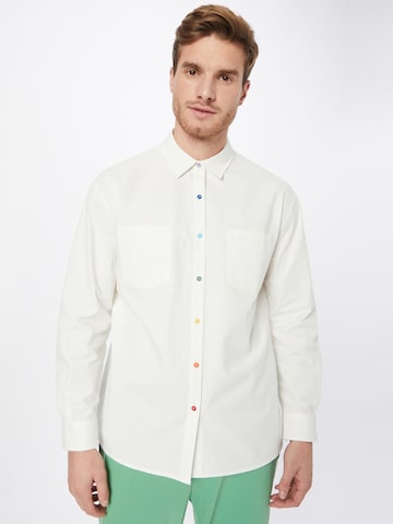 ABOUT YOU Limited Regular fit Button Up Shirt 'Leonas' in White: front
