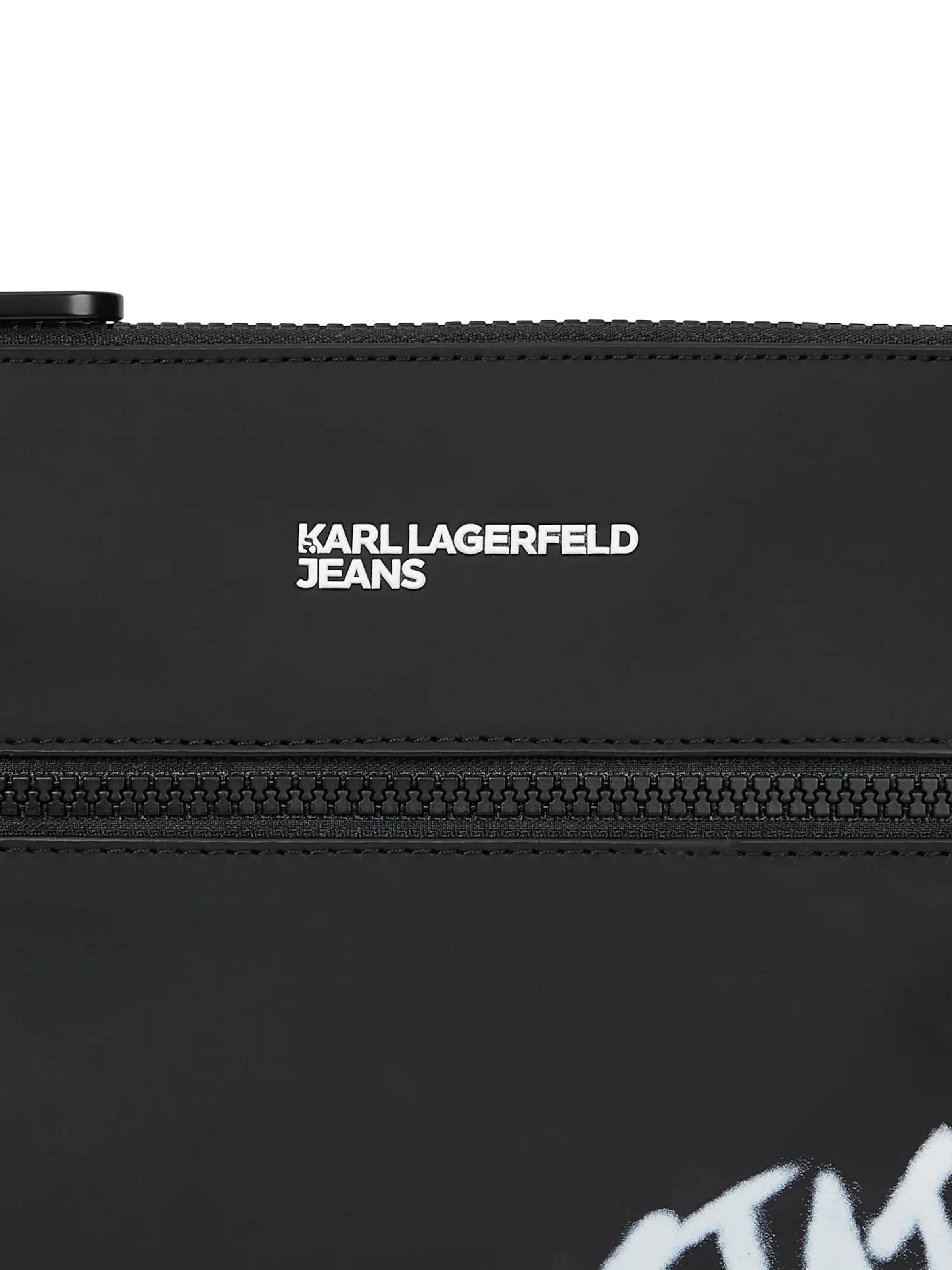 KARL LAGERFELD JEANS - Bolso de hombro 'Karl Quote' en negro
