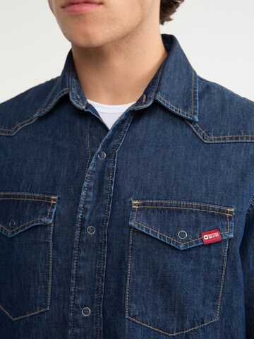 BIG STAR Regular fit Overhemd 'CHUCK' in Blauw