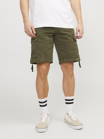 JACK & JONES Regular Cargobukse 'COLE TUCKER' i grønn: forside