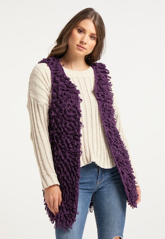 Cardigan IZIA en violet : devant