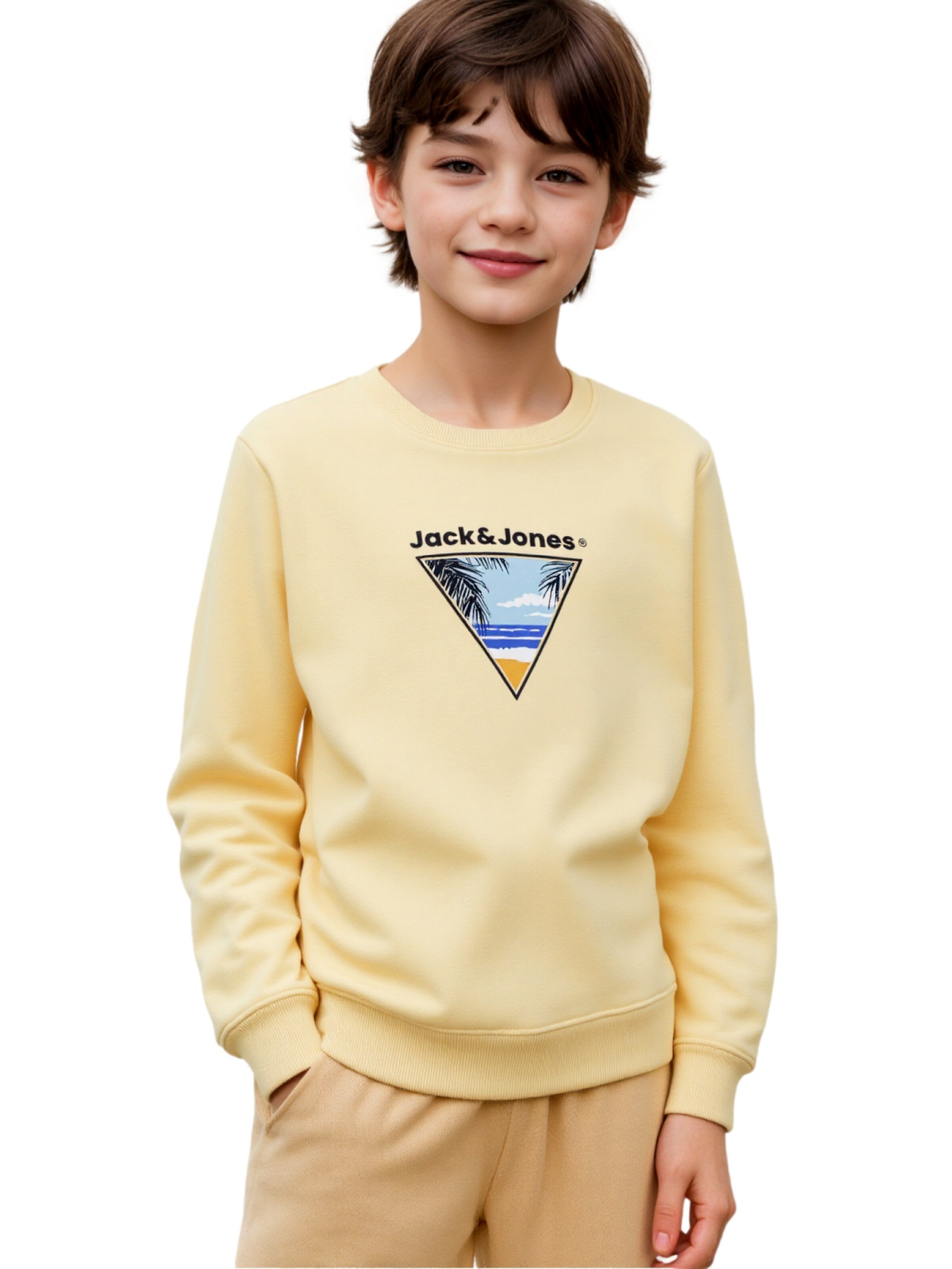 Felpa 'Perry' di Jack & Jones Junior in giallo: frontale