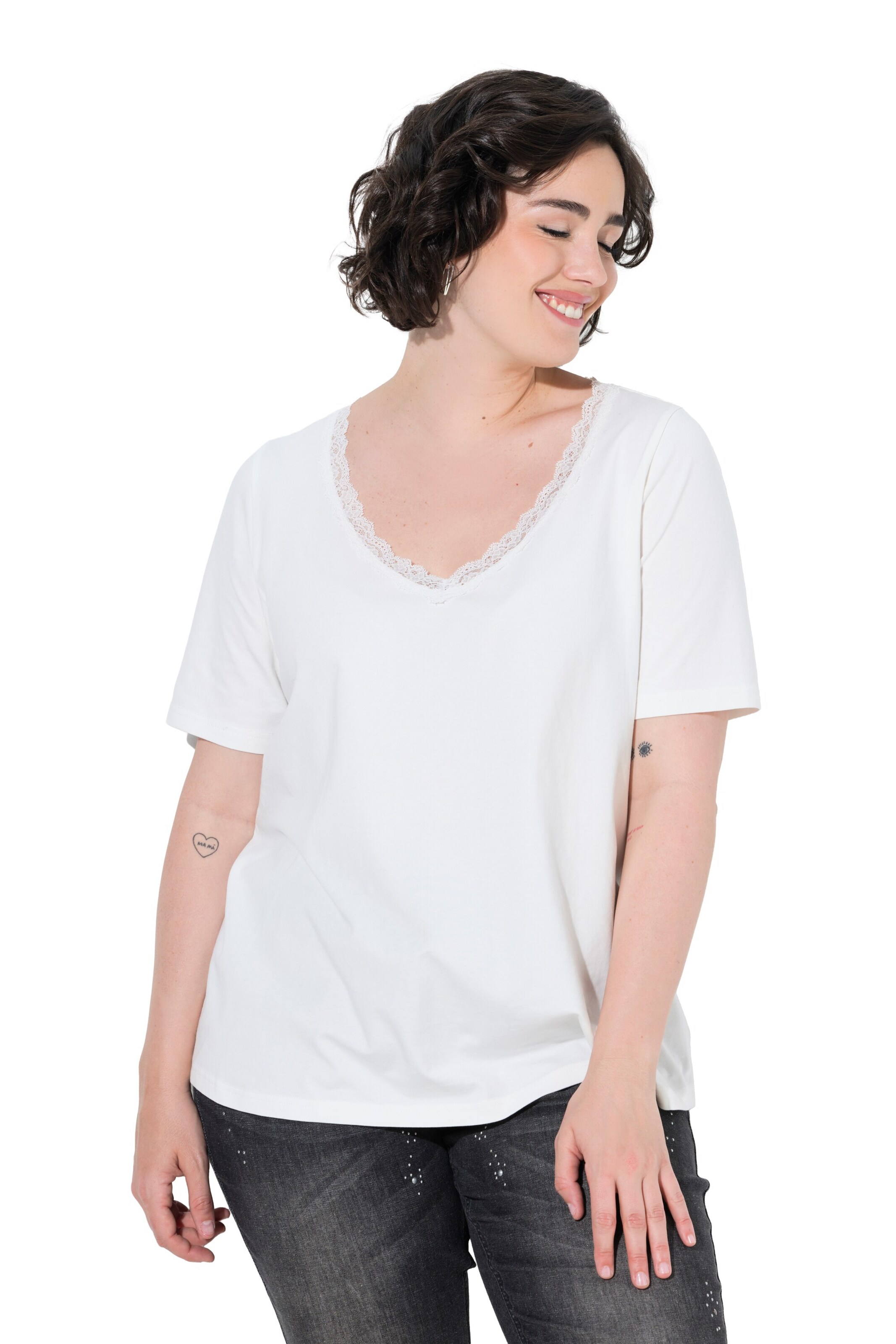 Ulla Popken Shirt in Weiß: Vorderseite