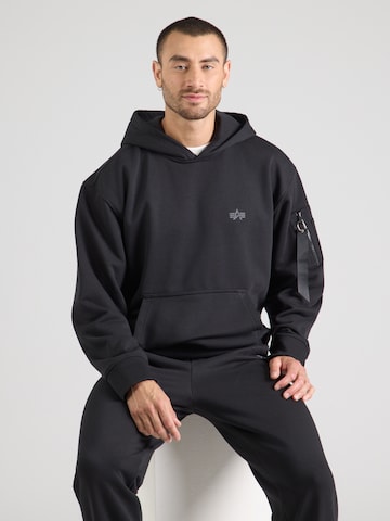 ALPHA INDUSTRIES Bluzka sportowa 'DTM' w kolorze czarny: przód