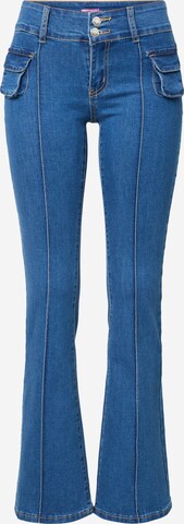 Edikted Flared Jeans in Blue: front