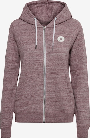 Oxmo Zip-Up Hoodie 'HELNA' in Brown: front