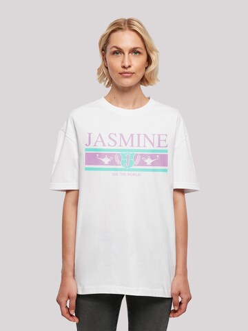 Maglia extra large 'Disney Jasmine See The World' di F4NT4STIC in bianco: frontale