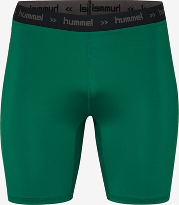 Hummel Skinny Workout Pants in Green: front