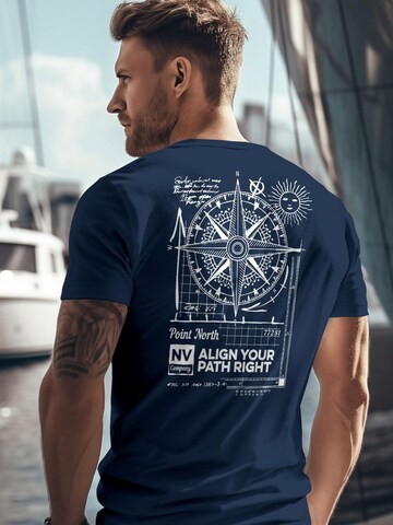 Neverless Shirt 'Compass'‌‌‌ in Blau