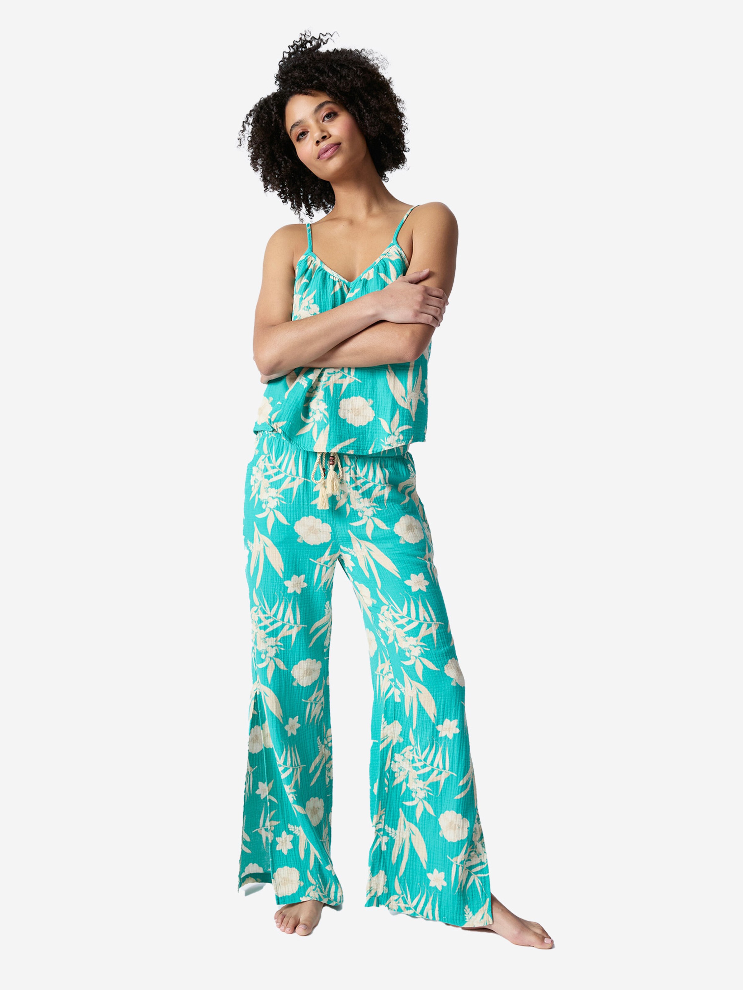 PJ Salvage Pyjamahose 'Tahitian Tropics' in Grün