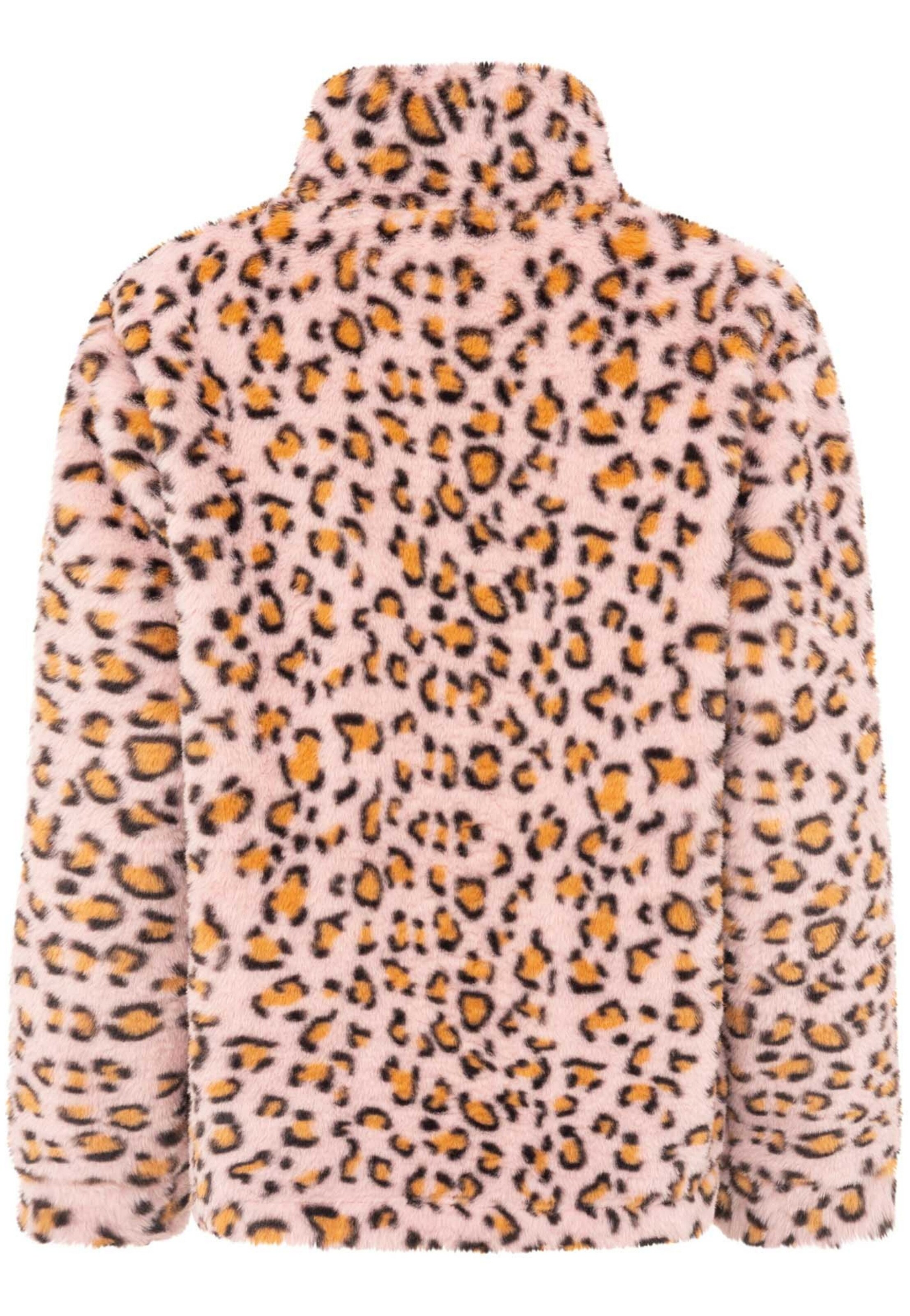 Sweat-shirt 'Fake Fur Troyer Cozy Leo' Zwillingsherz en rose