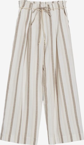 Loosefit Pantaloni con pieghe di Bershka in beige: frontale