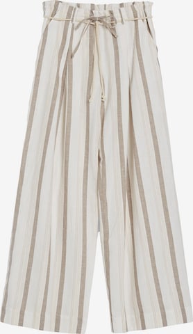 Loosefit Pantalon à pince Bershka en beige : devant