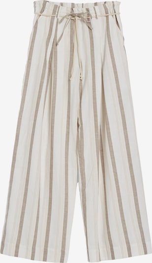 Pantaloni con pieghe Bershka di colore sabbia / offwhite, Visualizzazione prodotti