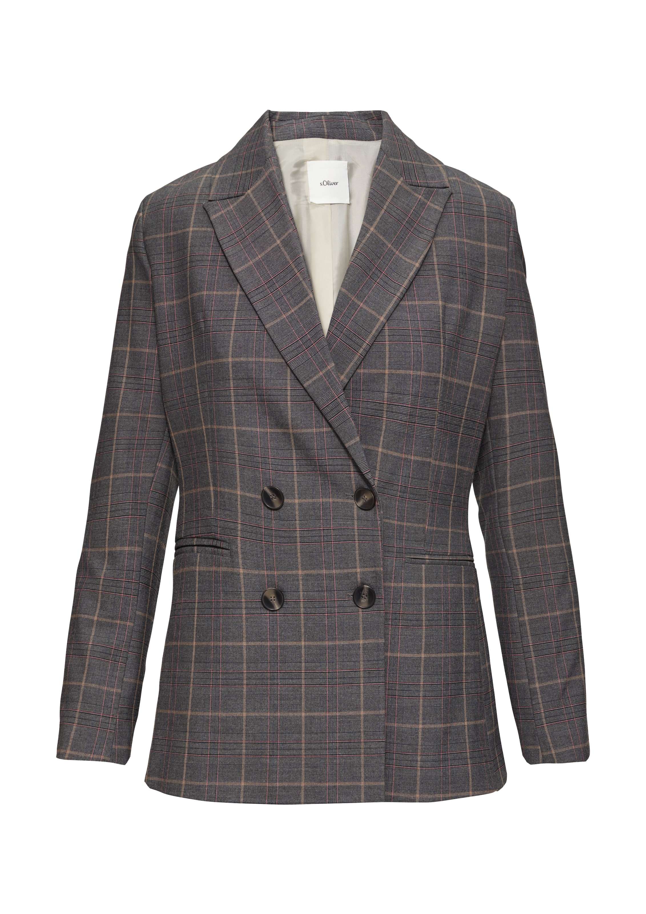 s.Oliver BLACK LABEL Blazers in de kleur Donkergrijs / Perzik / Zalm roze, Productweergave