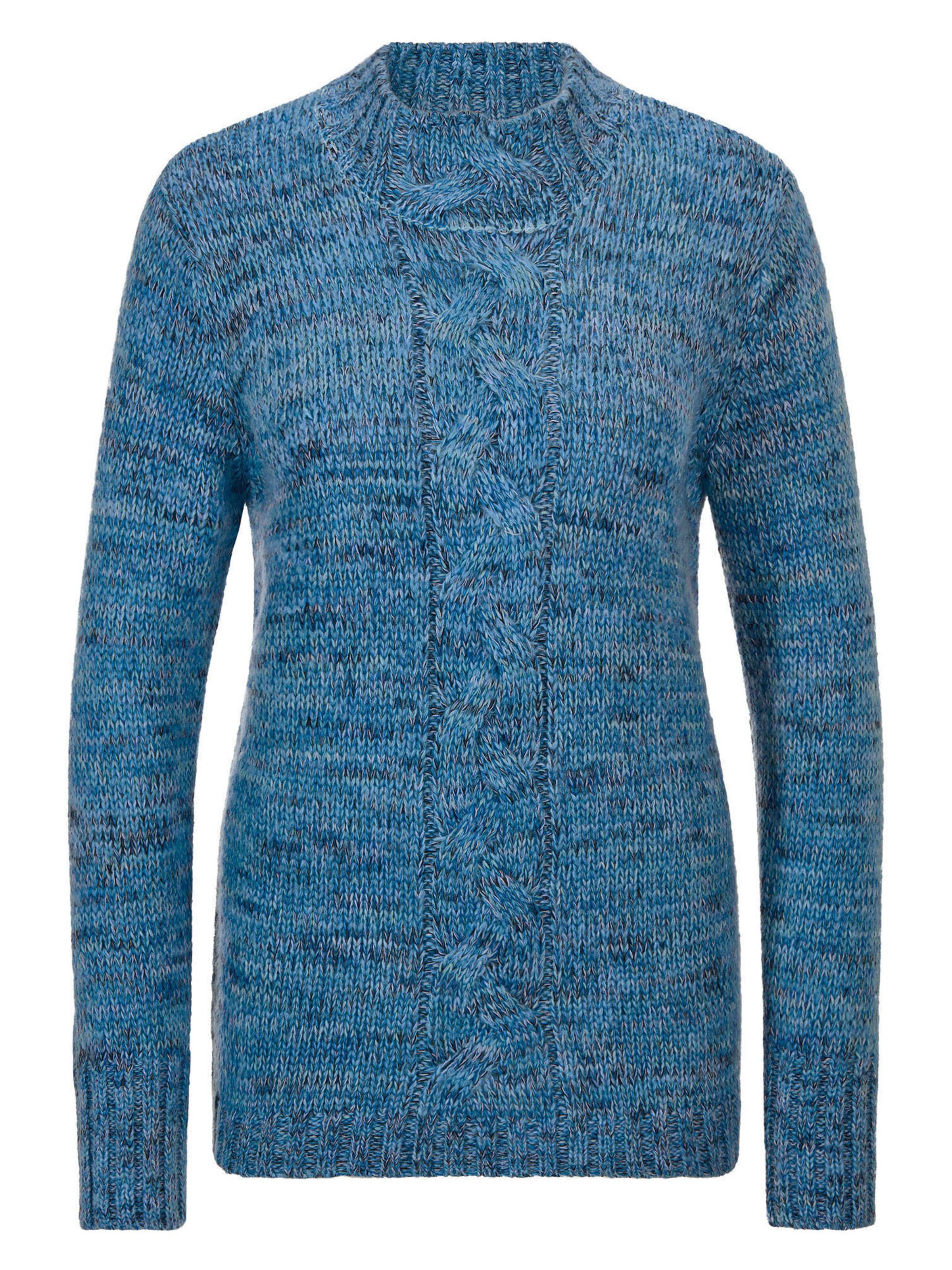 Goldner Pullover in Blau: Vorderseite