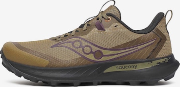 Chaussure de course saucony en marron : devant