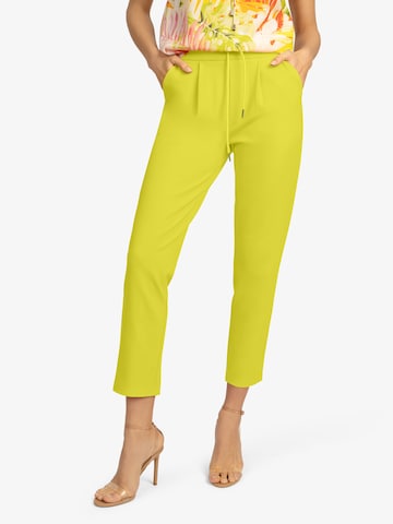 APART Skinny Pleat-Front Pants in Yellow: front