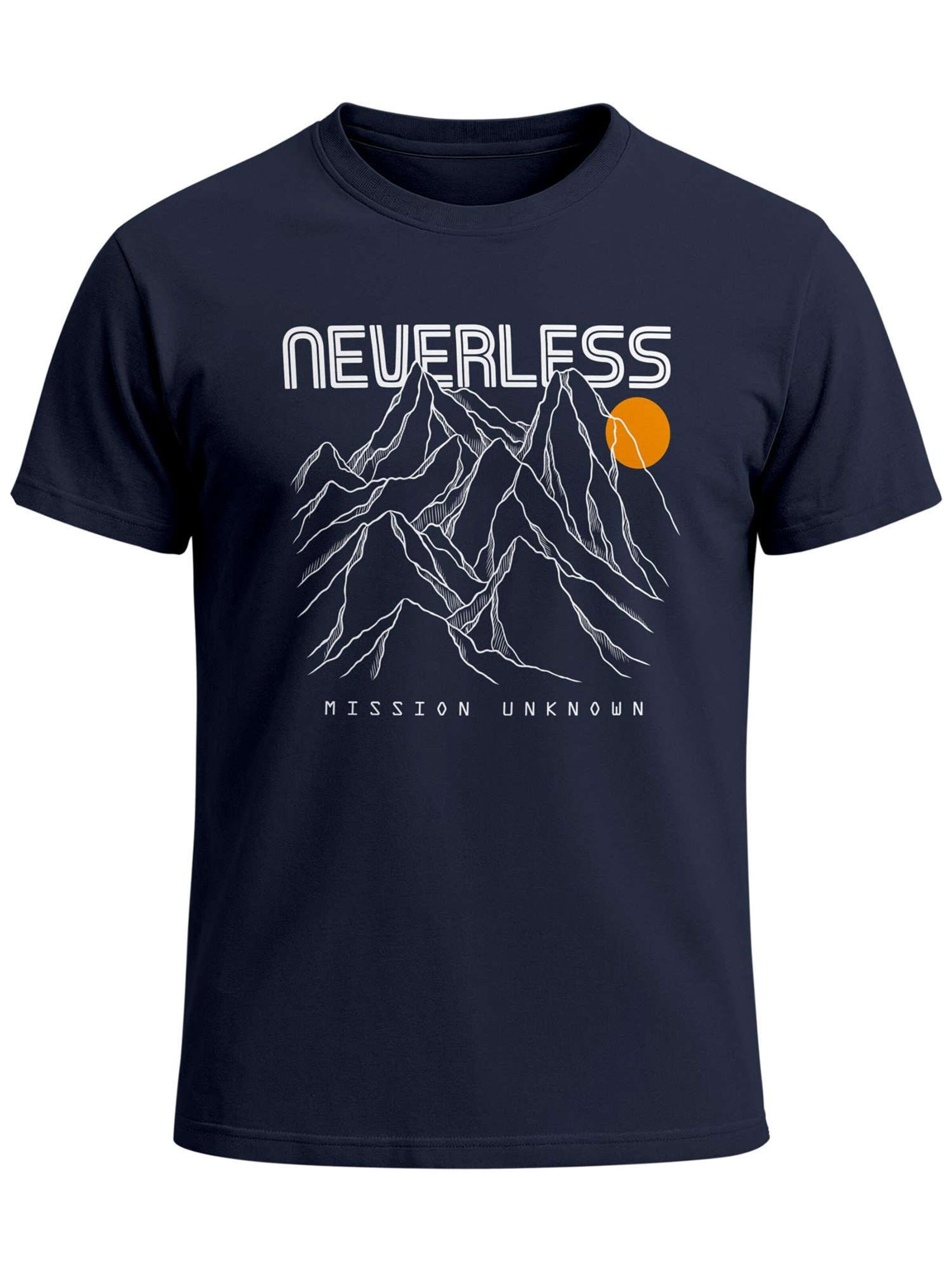 Neverless Shirt 'Gebirge' in Blue: front