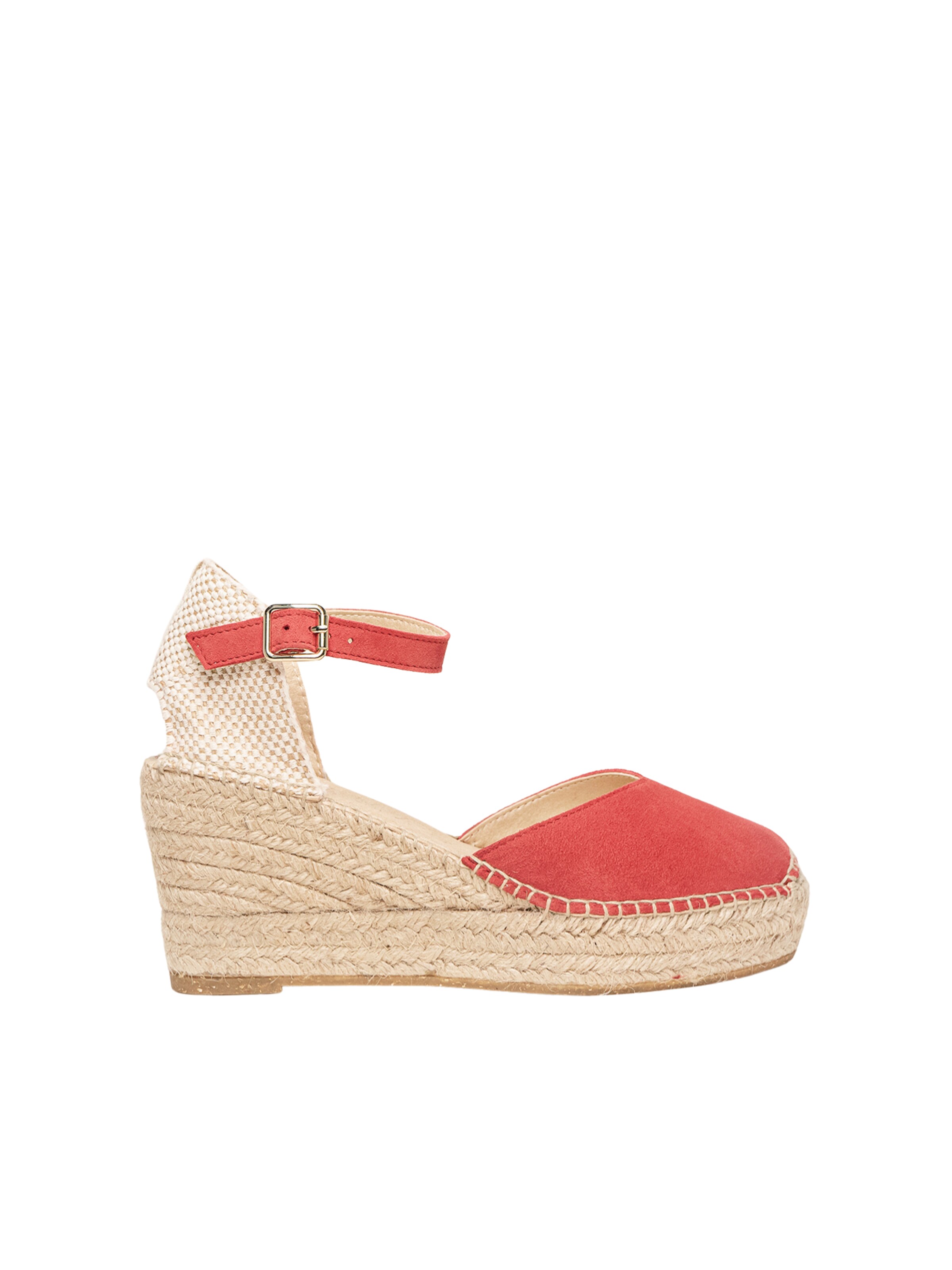 Alhamas - Sandalias 'Alpargata Cuña 8 cm' en rojo: frente