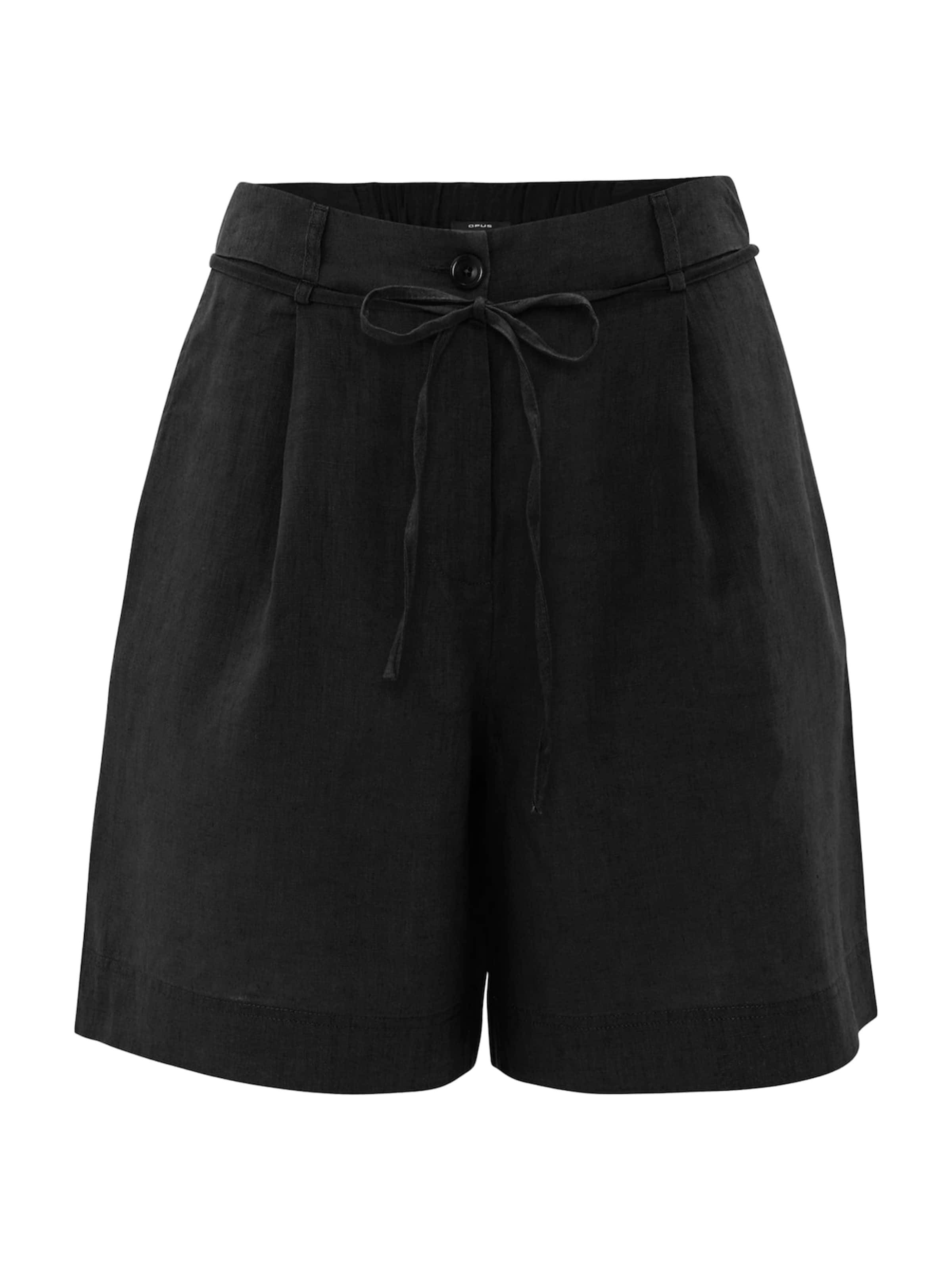 OPUS Loosefit Bandplooibroek 'Marilla' in Zwart: voorkant