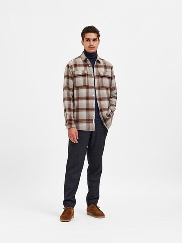 SELECTED HOMME Regular fit Overhemd in Bruin