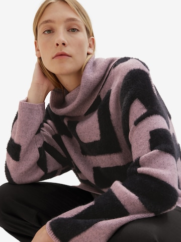 TOM TAILOR Sweater 'Intarsia' in Purple