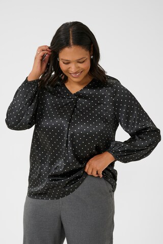 KAFFE CURVE Bluse 'KCLena' i sort: forside