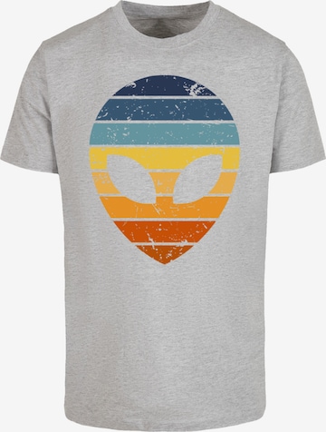 T-Shirt 'Alien Sonnenuntergang Retro' F4NT4STIC en gris : devant