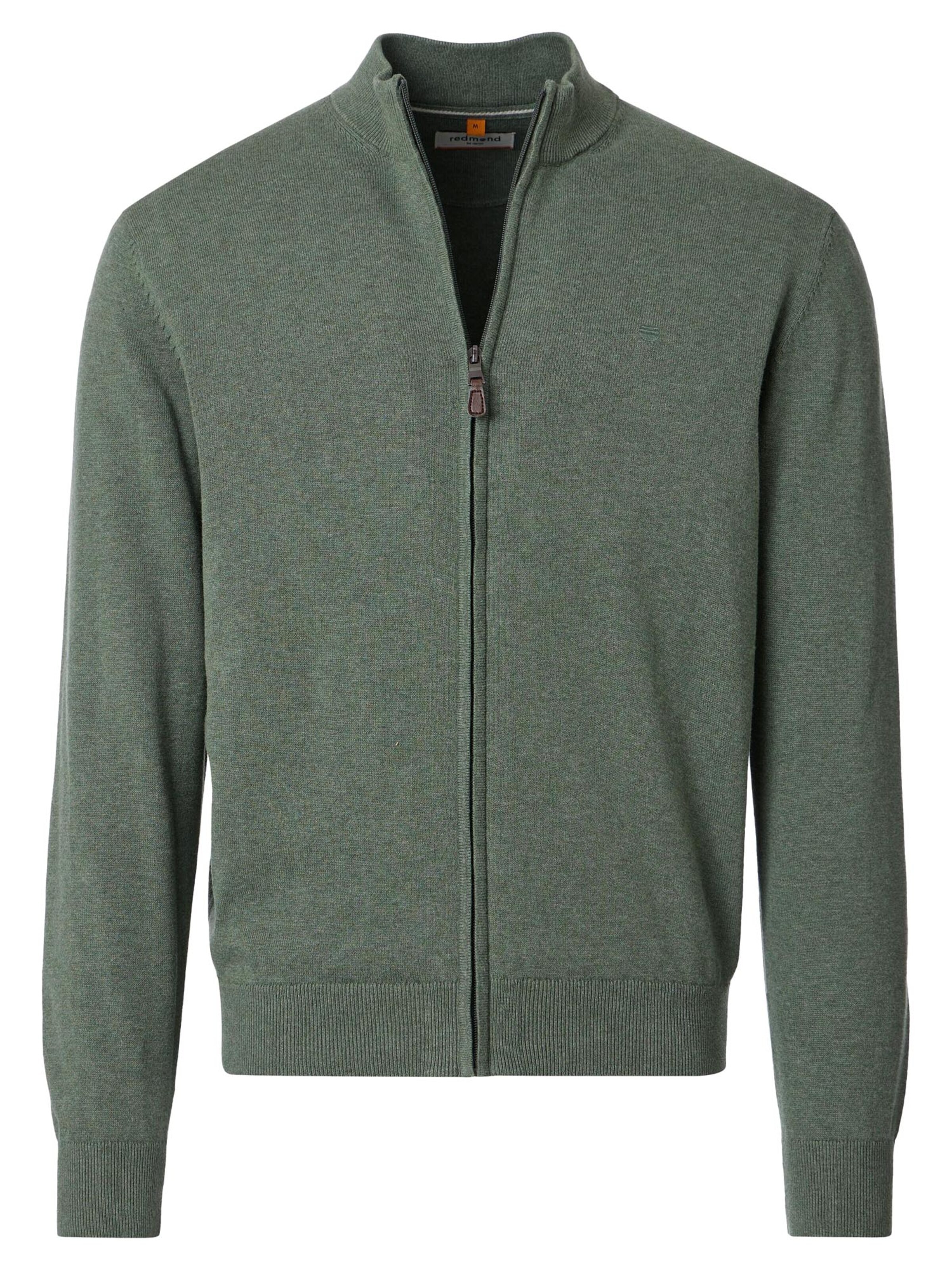redmond Strickjacke 'Basic'‌‌‌‌‌‌‌‌‌ in Grün: Vorderseite