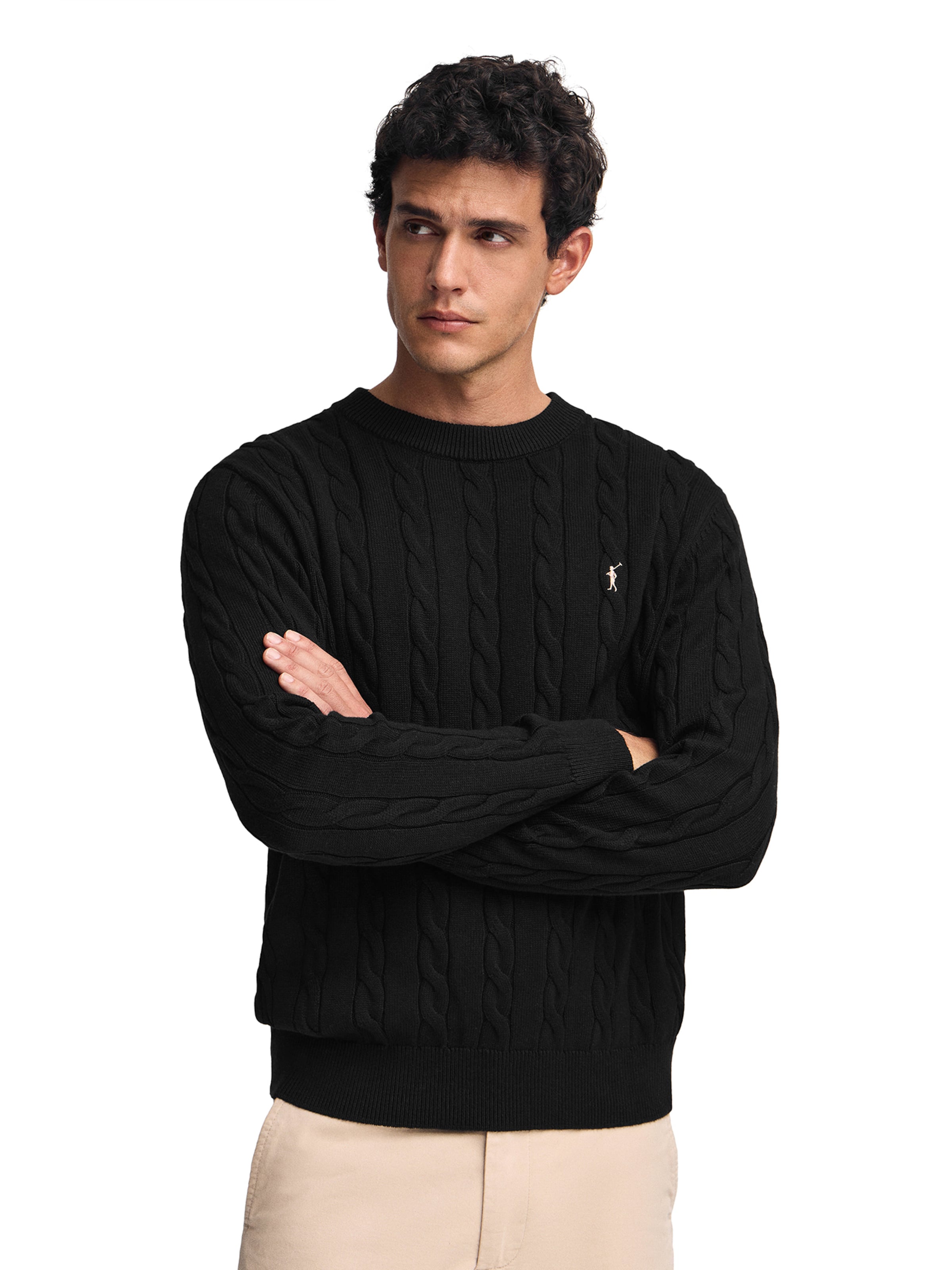 Polo Club Sweater in Black: front