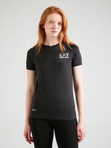 EA7 Emporio Armani - Camiseta funcional en negro: frente