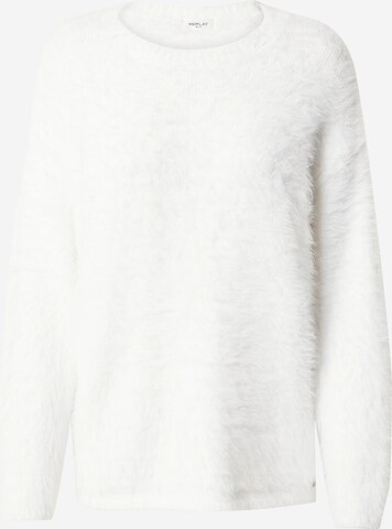 REPLAY Пуловер в бяло: отпред